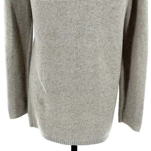 J Jill Cardigan Women‎ M Speckled Knit Draped Open Front Cotton Silk Sweater - Picture 7 of 9